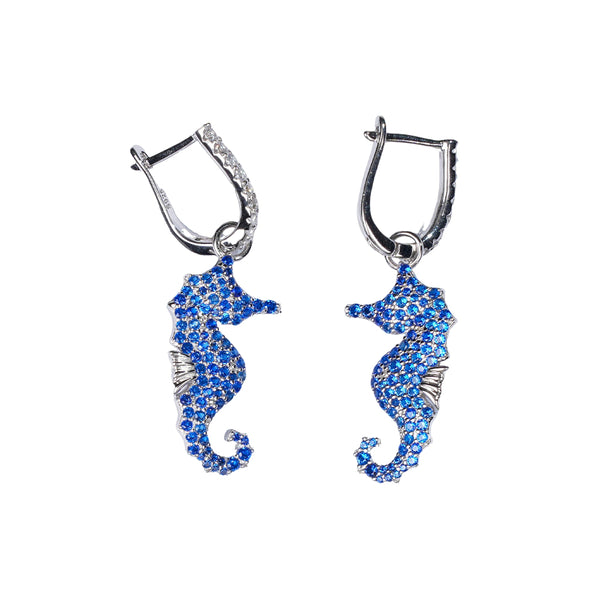 Ocean-Inspired Asymmetrical Seahorse Earrings – 925 Sterling Silver